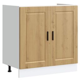 "Berkfield Home Sink Base Cabinet¬†""Porto"" Artisan Oak 80x46x81.5 cm¬†Engineered Wood in Brown - Size: 80x46x81.5 cm" - thumbnail 2