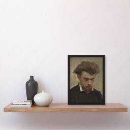 "Artery8 Artist Self Portrait Painting Latour Framed Wall Art Print in Brown - Size: W12"" x H16""" - thumbnail 4