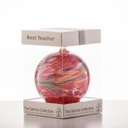 Sienna Glass 10cm Friendship Ball Best Teacher in Red - thumbnail 5
