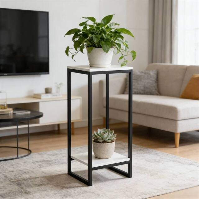 Nordara White Tall Indoor Plant Stand Bonsai Flower Pot Shelf Rack - image 1
