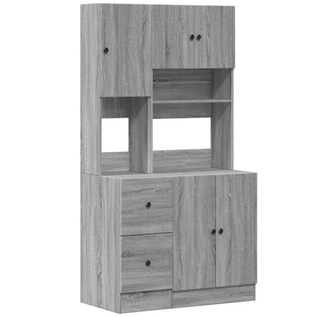 Berkfield Home Kitchen Cabinet Grey Sonoma 95x50x180 cm Engineered Wood - Size: 95 x 50 x 180 cm - image 1