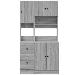 Berkfield Home Kitchen Cabinet Grey Sonoma 95x50x180 cm Engineered Wood - Size: 95 x 50 x 180 cm - thumbnail 4