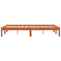 Berkfield Home Bed Frame without Mattress Wax Brown 140x190 cm Solid Wood Pine - thumbnail 5
