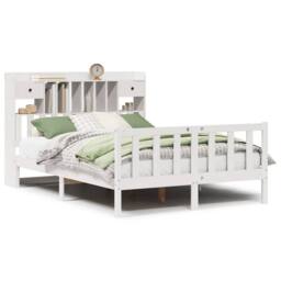 Berkfield Home Bookcase Bed without Mattress White 150x200 cm King Solid Wood Pine - thumbnail 2