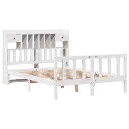 Berkfield Home Bookcase Bed without Mattress White 150x200 cm King Solid Wood Pine - thumbnail 3