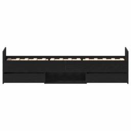 Berkfield Home Elegant Bed Frame without Mattress Black Oak 75x190 cm Engineered Wood - thumbnail 8