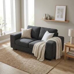 Abakus Direct Boston 2 Seater Sofa Basket Weave in Black - thumbnail 3