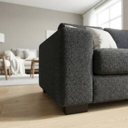 Abakus Direct Boston 2 Seater Sofa Basket Weave in Black - thumbnail 4