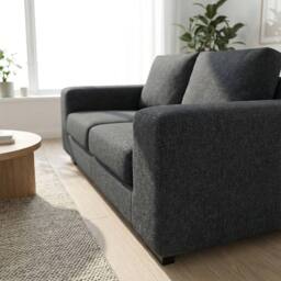 Abakus Direct Boston 2 Seater Sofa Basket Weave in Black - thumbnail 6