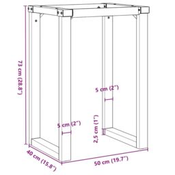 Berkfield Home Dining Table Legs O-Frame 50x40x73 cm Steel in Black - Size: 50 x 40 x 73 cm - thumbnail 9