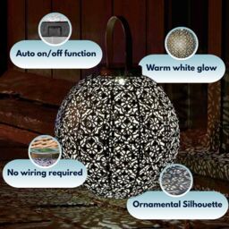Marco Paul Metal Large 22cm Solar Powered LED Silhouette Lantern in Bronze - thumbnail 7