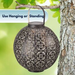 Marco Paul Metal Large 22cm Solar Powered LED Silhouette Lantern in Bronze - thumbnail 8