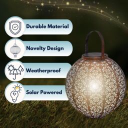 Marco Paul Metal Large 22cm Solar Powered LED Silhouette Lantern in Bronze - thumbnail 3