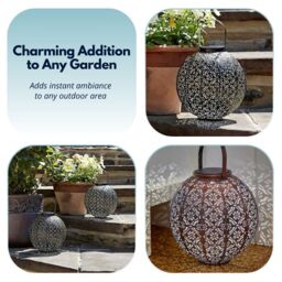 Marco Paul Metal Large 22cm Solar Powered LED Silhouette Lantern in Bronze - thumbnail 4
