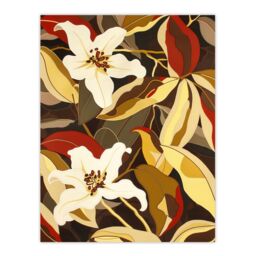 "Artery8 White Lily Flower Autumn Dream Floral Fever Wall Art Print in Yellow - Size: W24"" x H32""" - thumbnail 1
