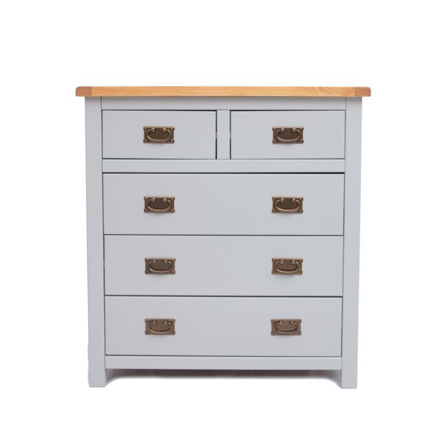 Cabinet Bits Argenta 5 Drawer Chest of Drawers Bras Drop Handle in Light Grey - image 1