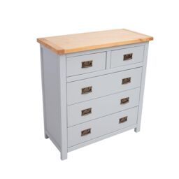 Cabinet Bits Argenta 5 Drawer Chest of Drawers Bras Drop Handle in Light Grey - thumbnail 3