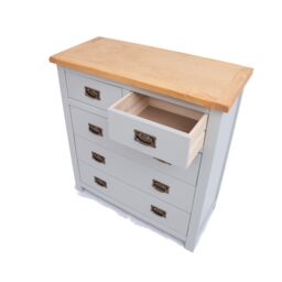 Cabinet Bits Argenta 5 Drawer Chest of Drawers Bras Drop Handle in Light Grey - thumbnail 4