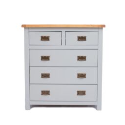Cabinet Bits Argenta 5 Drawer Chest of Drawers Bras Drop Handle in Light Grey - thumbnail 1