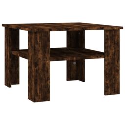 Berkfield Home Coffee Table Smoked Oak 60x60x42 cm Engineered Wood in Brown - Size: 60 x 60 x 42 cm - thumbnail 2
