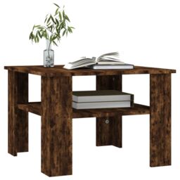 Berkfield Home Coffee Table Smoked Oak 60x60x42 cm Engineered Wood in Brown - Size: 60 x 60 x 42 cm - thumbnail 3
