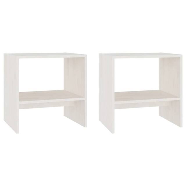 Berkfield Home Bedside Cabinets 2 pcs White 40x30.5x40 cm Solid Pinewood - image 1