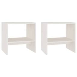Berkfield Home Bedside Cabinets 2 pcs White 40x30.5x40 cm Solid Pinewood - thumbnail 1