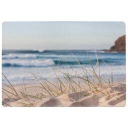 Benjamin Tate Design Dune Grass In Australia With Turquoise Surf Waves Of The Pacific Ocean Designer Rug in Natural - Size: Large - thumbnail 1