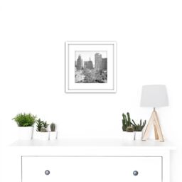 Artery8 New York City Hall Park World Building Vintage Photo 8X8 Inch Square Wooden Framed Wall Art Print Picture with Mount in White - thumbnail 2