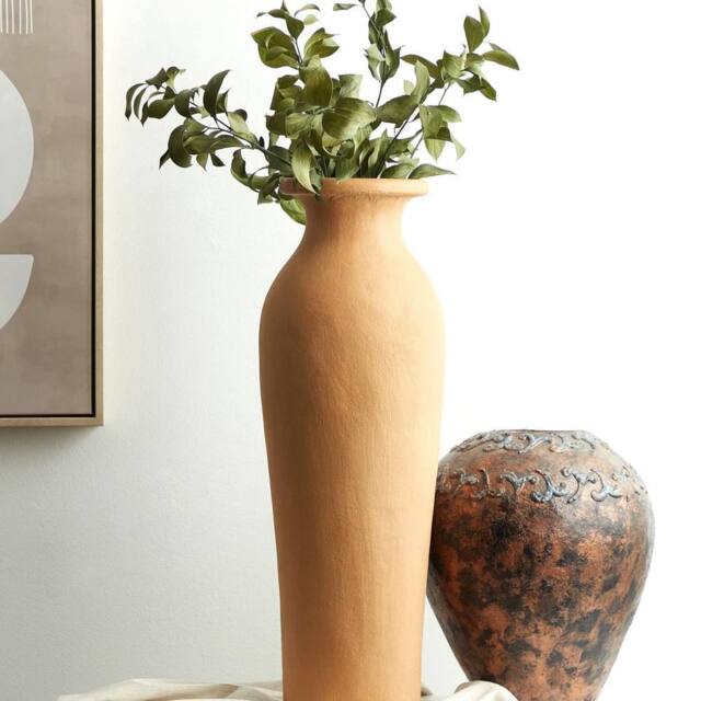 Wyld and Coco 60 cm Handmade Terracotta Vase Orange Lacquered Finish - image 1