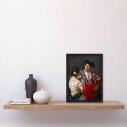 "Artery8 Offering The Panel To A Bullfighter Cassatt Framed Wall Art Print in Grey - Size: W12"" x H16""" - thumbnail 4
