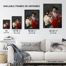"Artery8 Offering The Panel To A Bullfighter Cassatt Framed Wall Art Print in Grey - Size: W12"" x H16""" - thumbnail 3