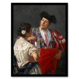 "Artery8 Offering The Panel To A Bullfighter Cassatt Framed Wall Art Print in Grey - Size: W12"" x H16""" - thumbnail 1