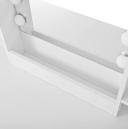 STILVORA Dressing Table Set with LED Mirror, Adjustable Lighting, Storage, Stool, Modern Vanity Table in White - thumbnail 9
