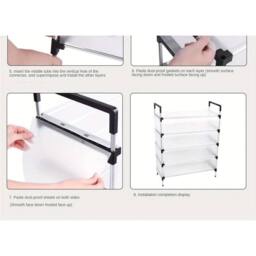 Havendro 6 Tier Cabinet Storage Organiser Shoe Rack Stand Holder in White - Size: 100 cm - thumbnail 5