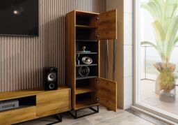 Creative Furniture Harmony Loft Display Cabinet 175cm - Loft-Inspired Storage with Rustic, Oak & Black Matt Doors in Brown - thumbnail 4