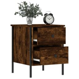 Berkfield Home Bedside Cabinets 2 pcs Smoked Oak 40x42x50 cm Engineered Wood in Brown - Size: 40 x 42 x 50 cm - thumbnail 4