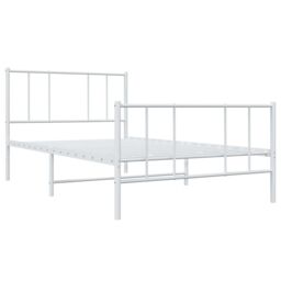 Berkfield Home Metal Bed Frame with Headboard & Footboard White 90x190 cm Single - thumbnail 5