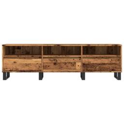 Berkfield Home TV Cabinet Old Wood 150x30x44.5 cm Engineered Wood in Brown - thumbnail 4