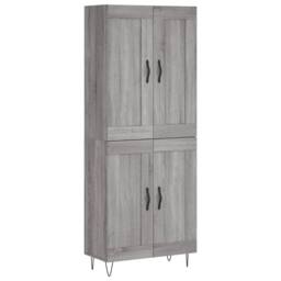 Berkfield Home Highboard Grey Sonoma 69.5x34x180 cm Engineered Wood - thumbnail 1