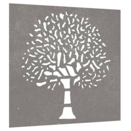 Berkfield Home Garden Wall Decoration 55x55 cm Corten Steel Tree Design in Brown - thumbnail 3