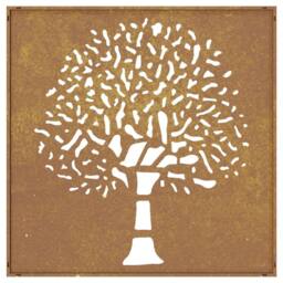 Berkfield Home Garden Wall Decoration 55x55 cm Corten Steel Tree Design in Brown - thumbnail 5