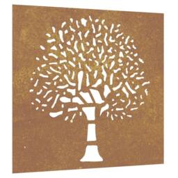 Berkfield Home Garden Wall Decoration 55x55 cm Corten Steel Tree Design in Brown