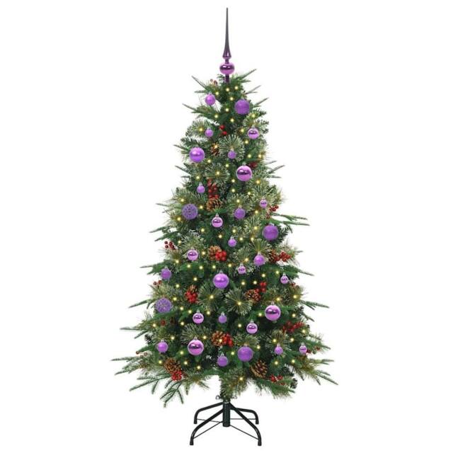 Berkfield Home Elegant Artificial Hinged Christmas Tree Green 150 cm PE & PVC - image 1