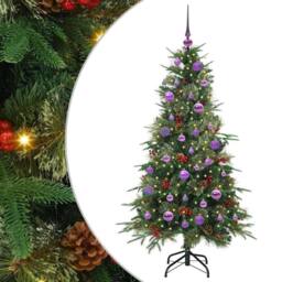 Berkfield Home Elegant Artificial Hinged Christmas Tree Green 150 cm PE & PVC - thumbnail 3