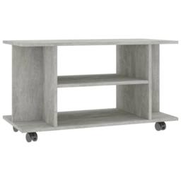 Berkfield Home TV Cabinet with Castors Concrete Grey 80x40x45 cm Engineered Wood - Size: 80 x 40 x 45 cm - thumbnail 3