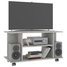 Berkfield Home TV Cabinet with Castors Concrete Grey 80x40x45 cm Engineered Wood - Size: 80 x 40 x 45 cm - thumbnail 1