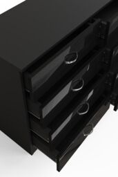 FWStyle Chilton Black Gloss 8 Drawer Chest (H) 77cm (W) 114cm (D) 40cm - thumbnail 5
