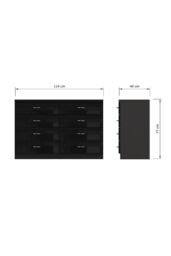 FWStyle Chilton Black Gloss 8 Drawer Chest (H) 77cm (W) 114cm (D) 40cm - thumbnail 6