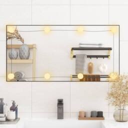 Berkfield Home Wall Mirror with LED Lights 40x80 cm Glass Rectangle in Silver - thumbnail 3